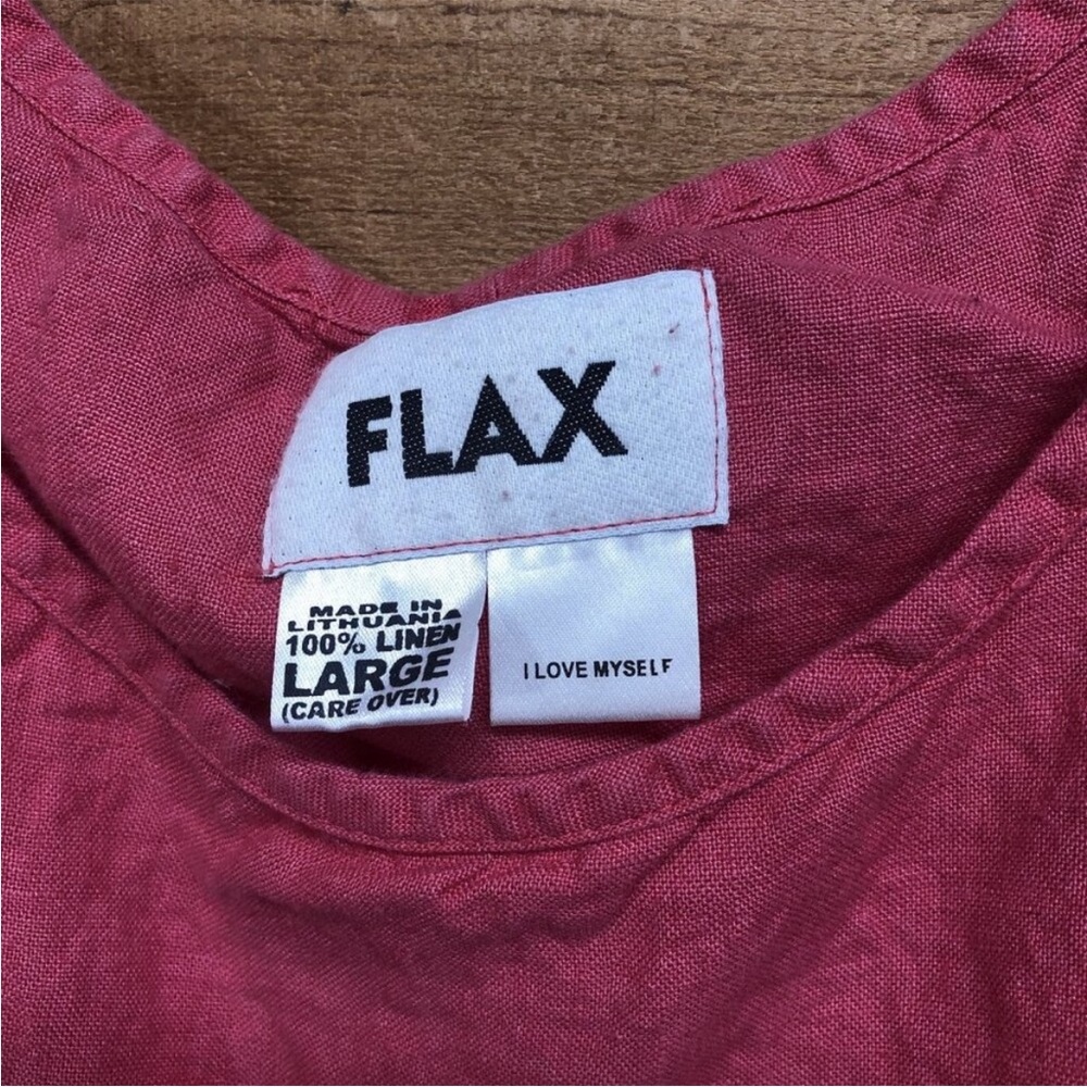 Flax Women's Rose/Berry 100% Linen Tank Top - Picture 2 of 3